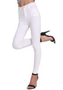 High Waist With Pockets Split Slim Pant