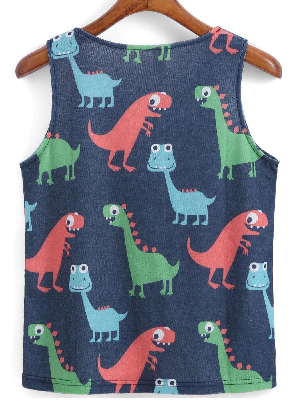 Dinosaur Print Tank TopFor Womenromwe