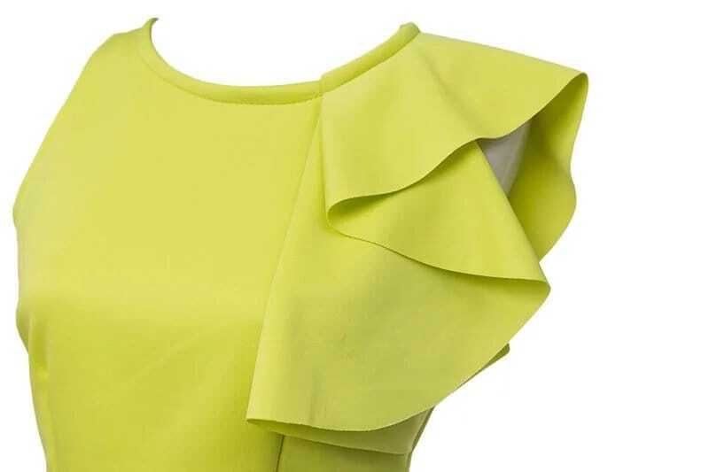 Neon Green Sleeveless Ruffle Crop TopFor Womenromwe