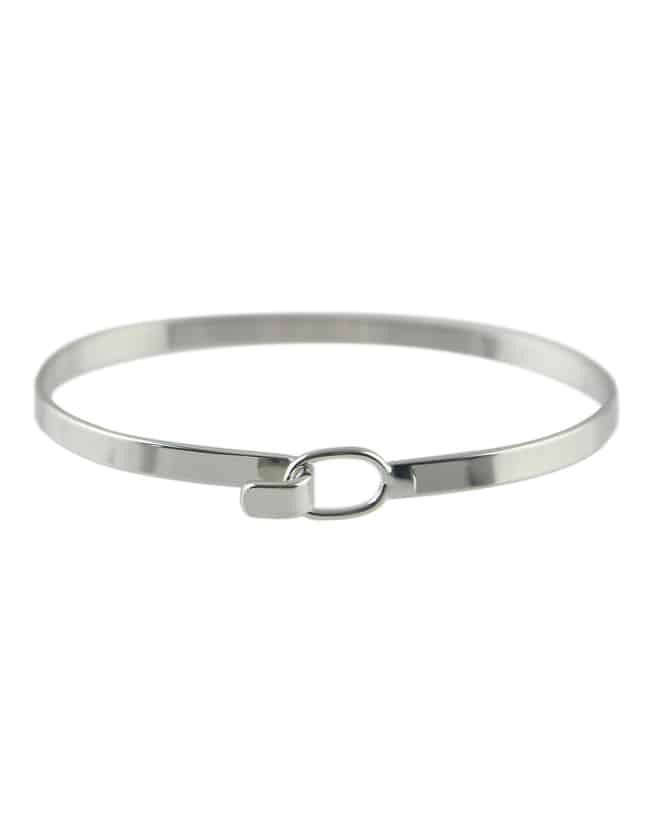 Alloy Silver Plated Simple Thin Bangle Bracelet For Women