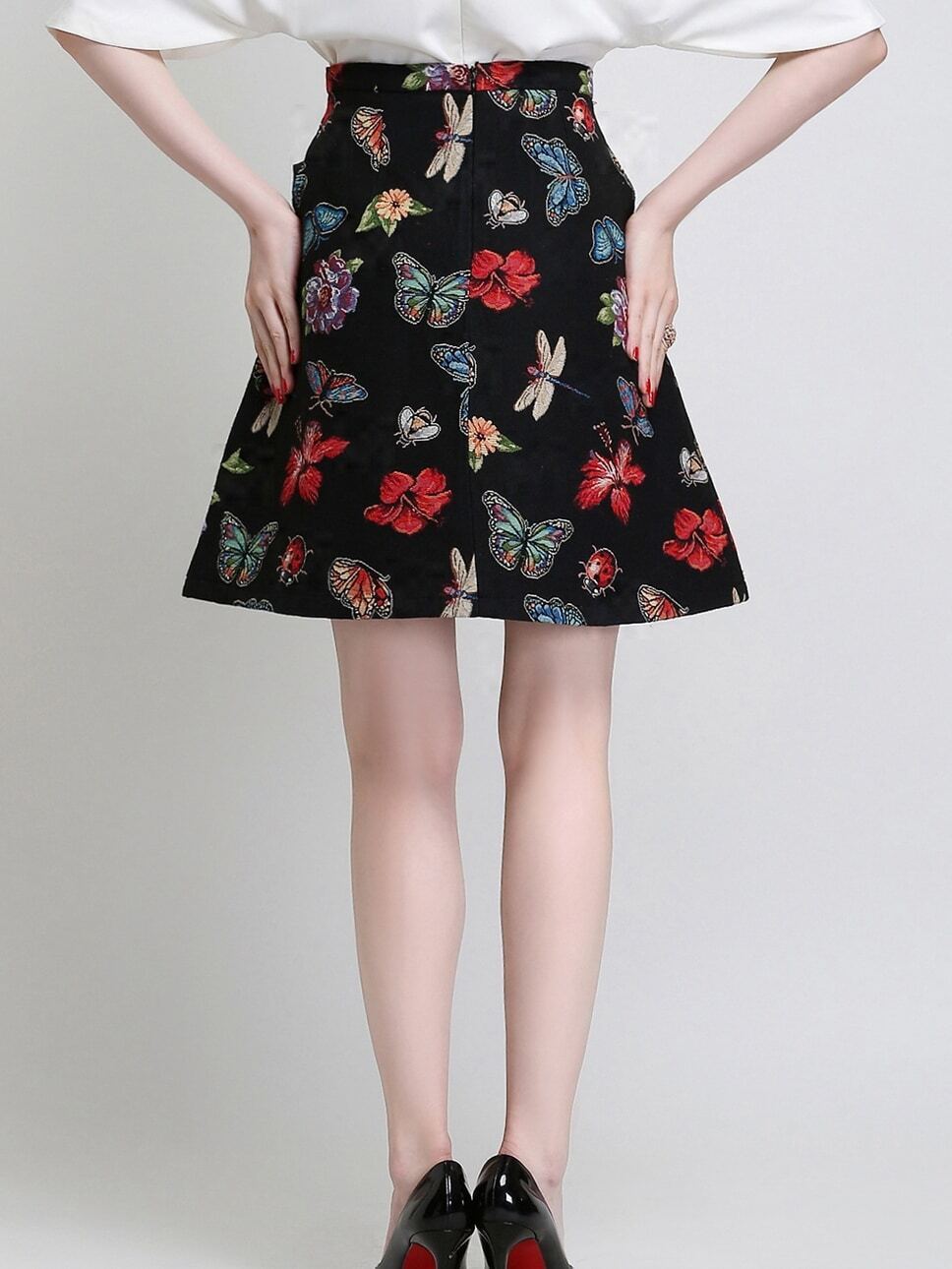 Butterfly Print ALine SkirtFor Womenromwe