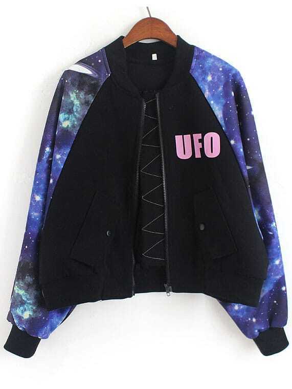 Galaxy Print Dolman JacketFor Womenromwe