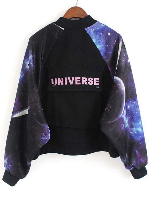 Galaxy Print Dolman JacketFor Womenromwe