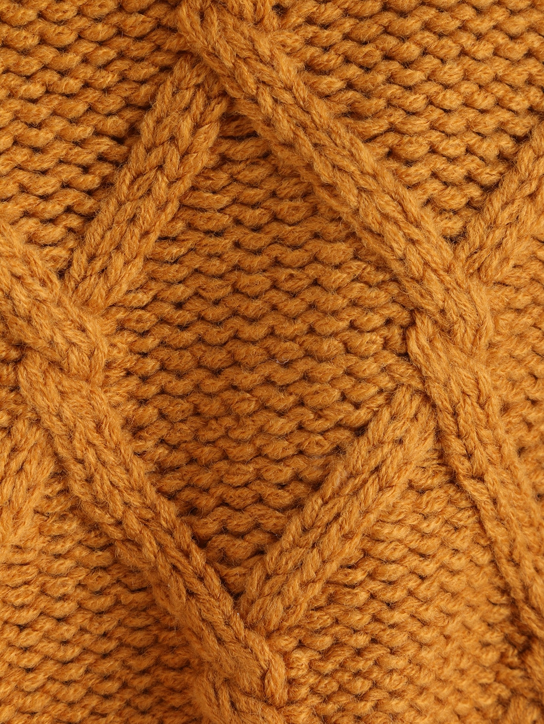 V Neck Cable Knit Khaki Sweater VestFor Womenromwe