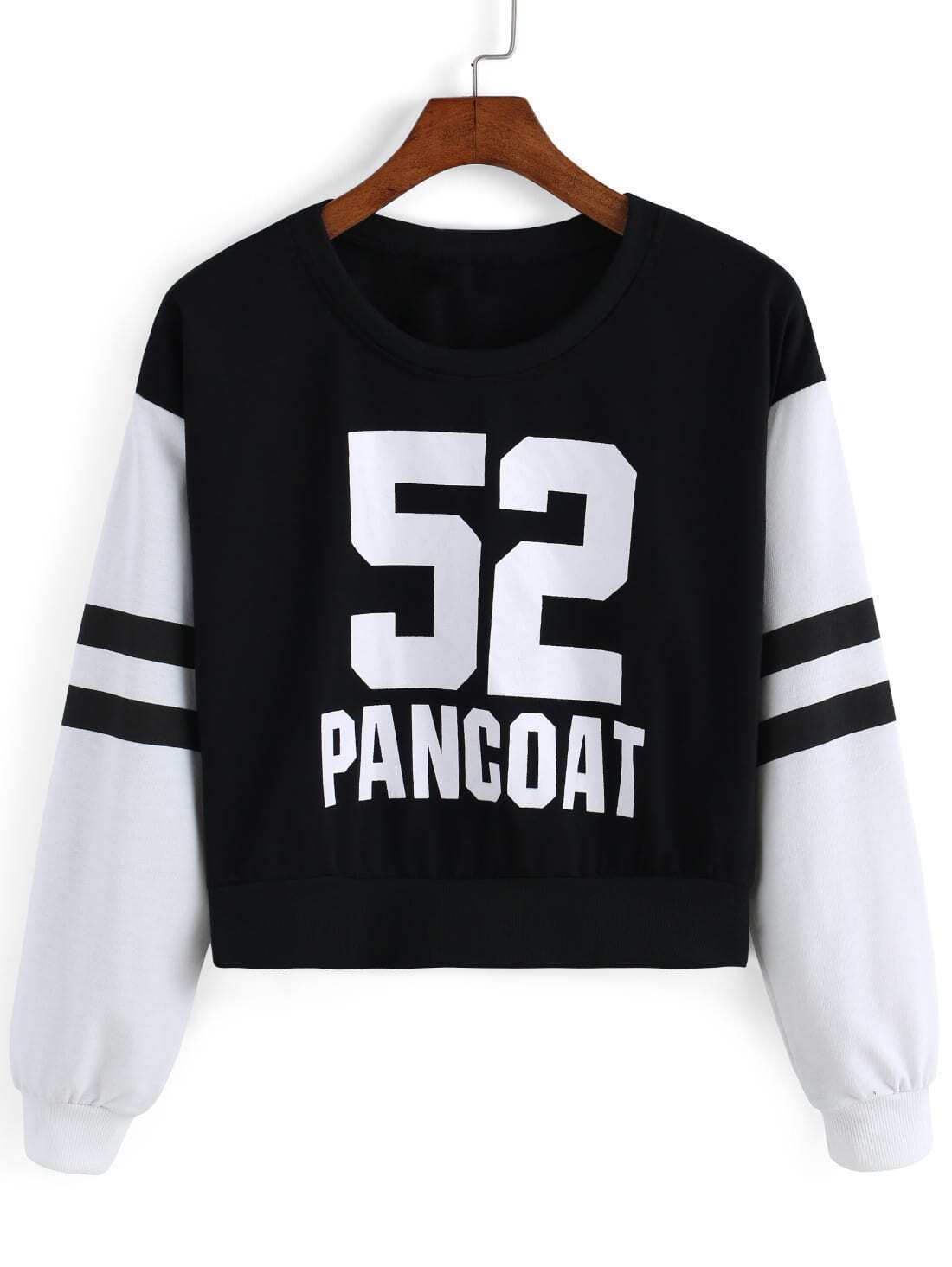 Letter Print Crop SweatshirtFor Womenromwe