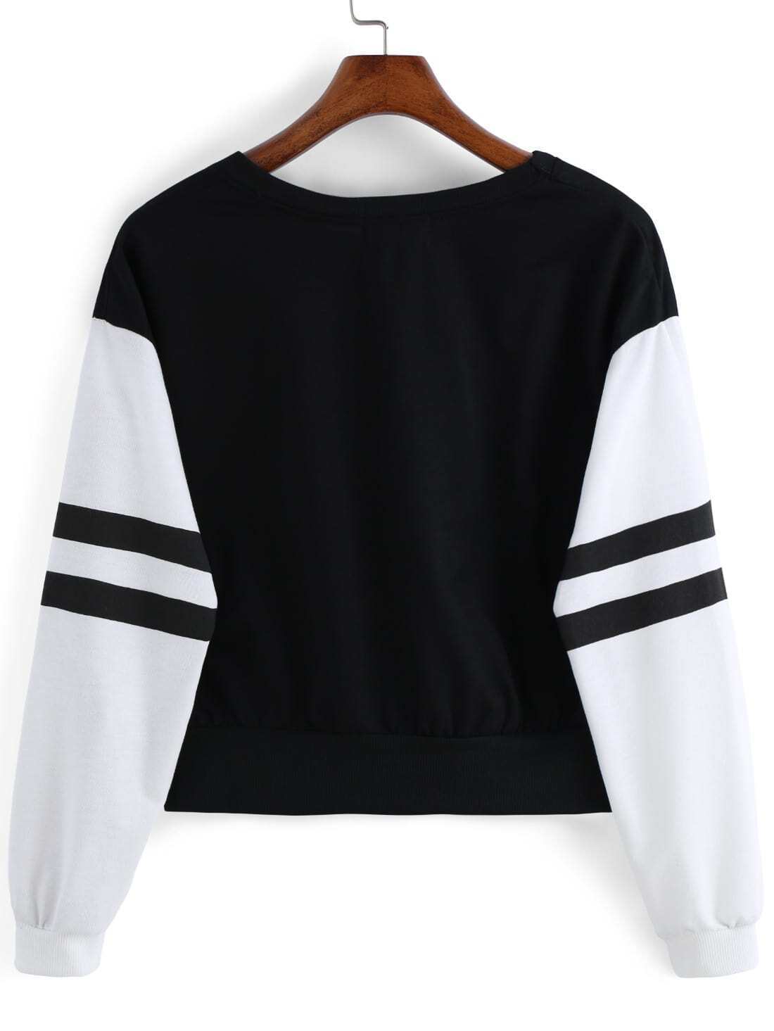 Letter Print Crop SweatshirtFor Womenromwe