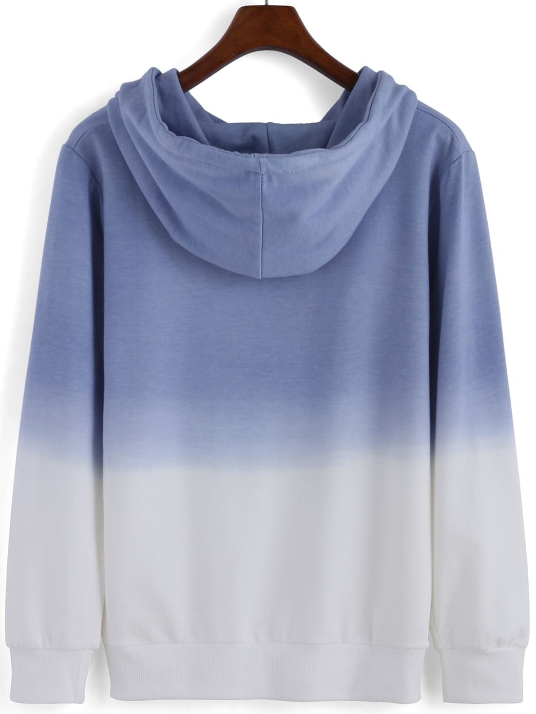 Hooded Drawstring Ombre SweatshirtFor Womenromwe