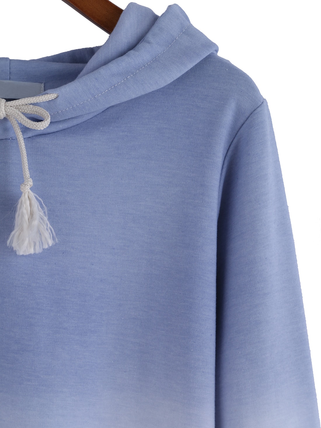 Hooded Drawstring Ombre SweatshirtFor Womenromwe