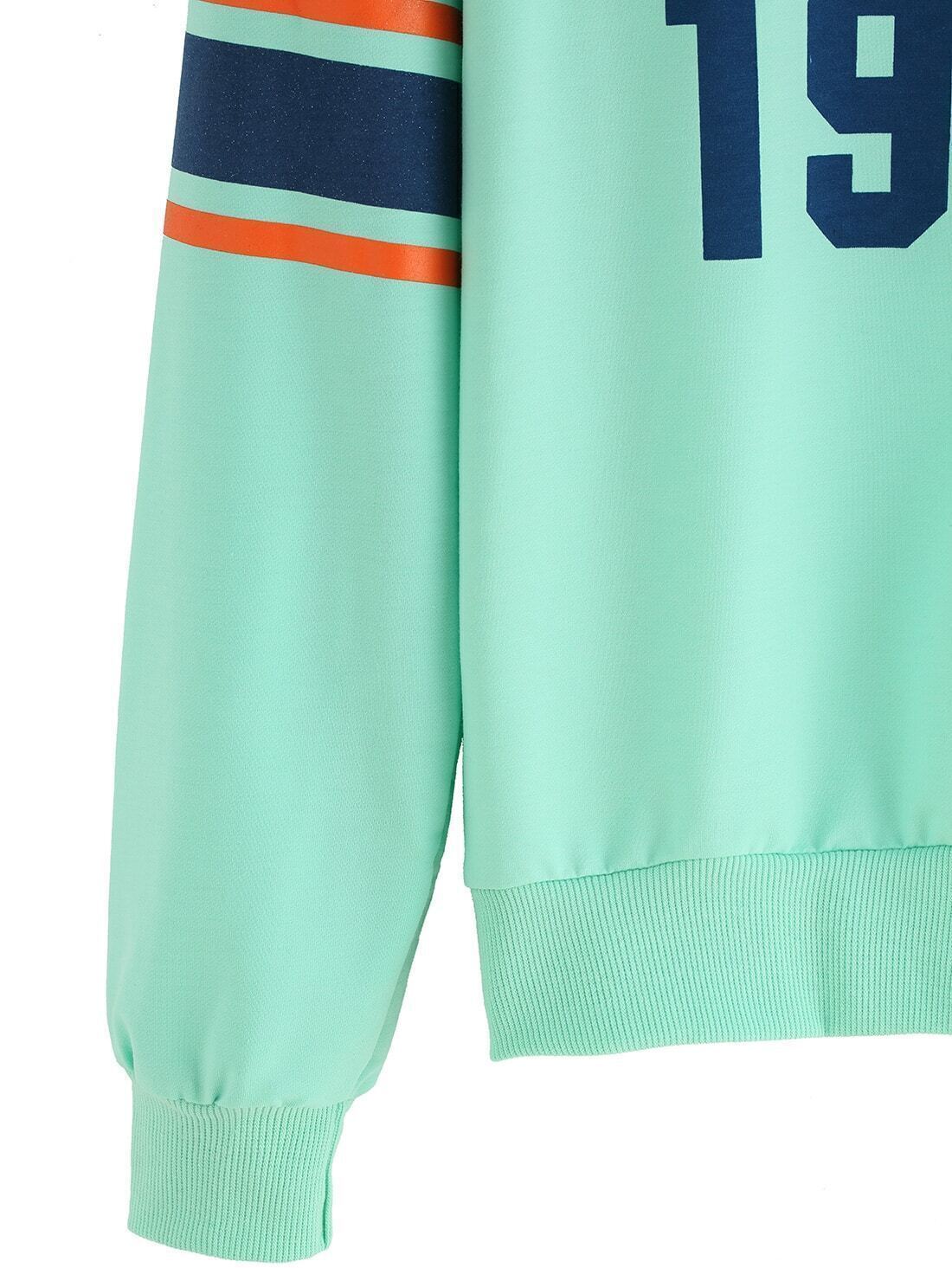Varsity Striped Letter Print SweatshirtFor Women romwe