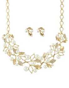 Gold Imitation Pearl Jeweley Set for Wedding