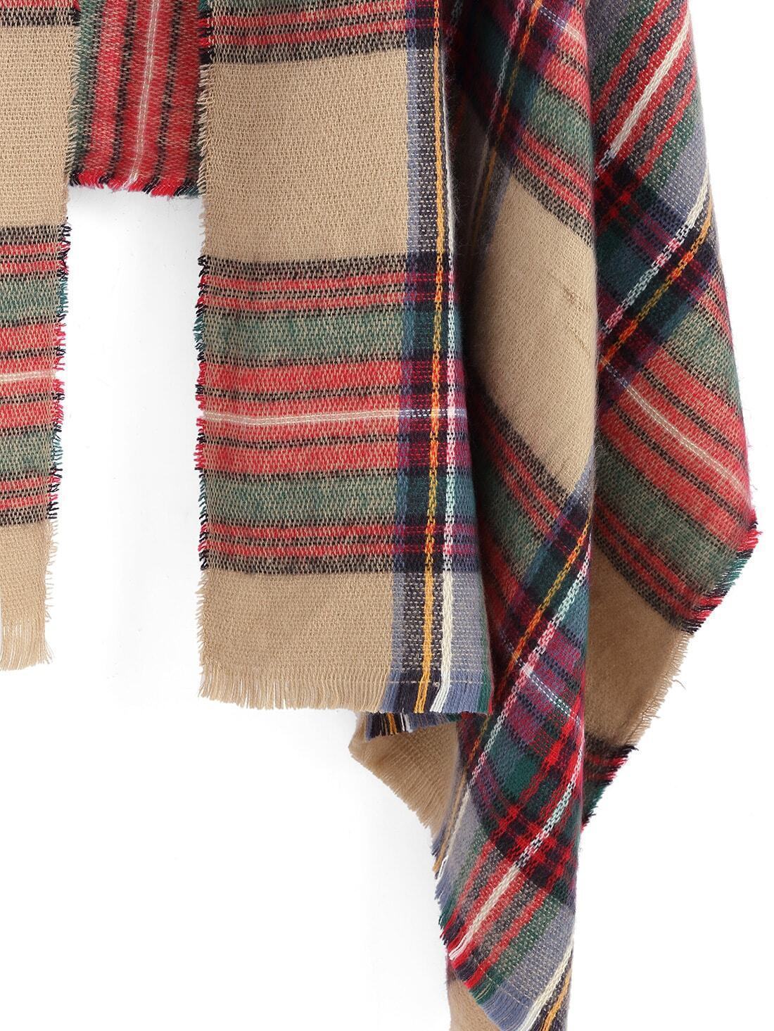 Checkered Patchwork ScarfFor Womenromwe