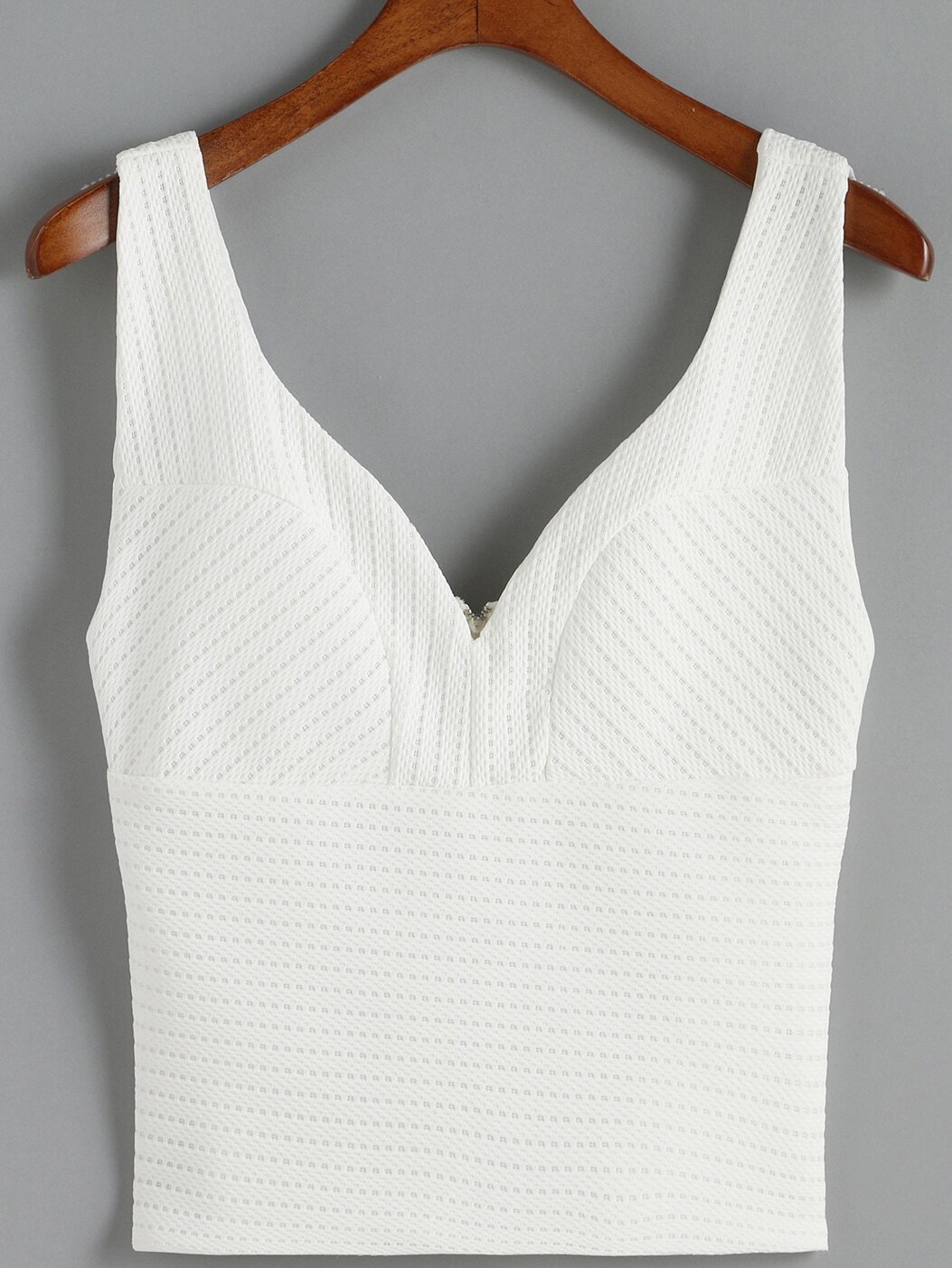 V Neck Zipper Tank TopFor Womenromwe