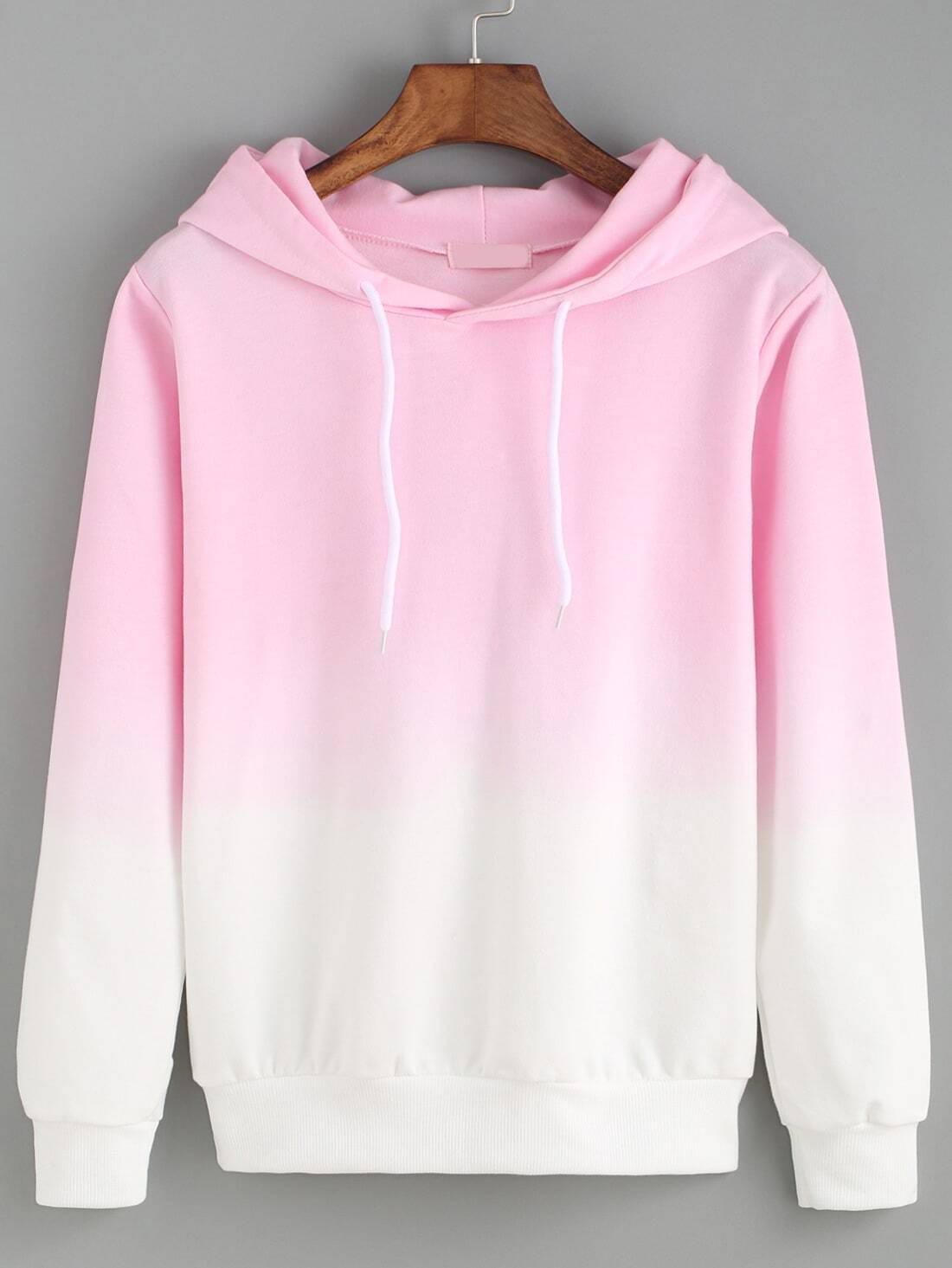 Sweat-shirt avec capuche décontracté ombre - rose-French Romwe