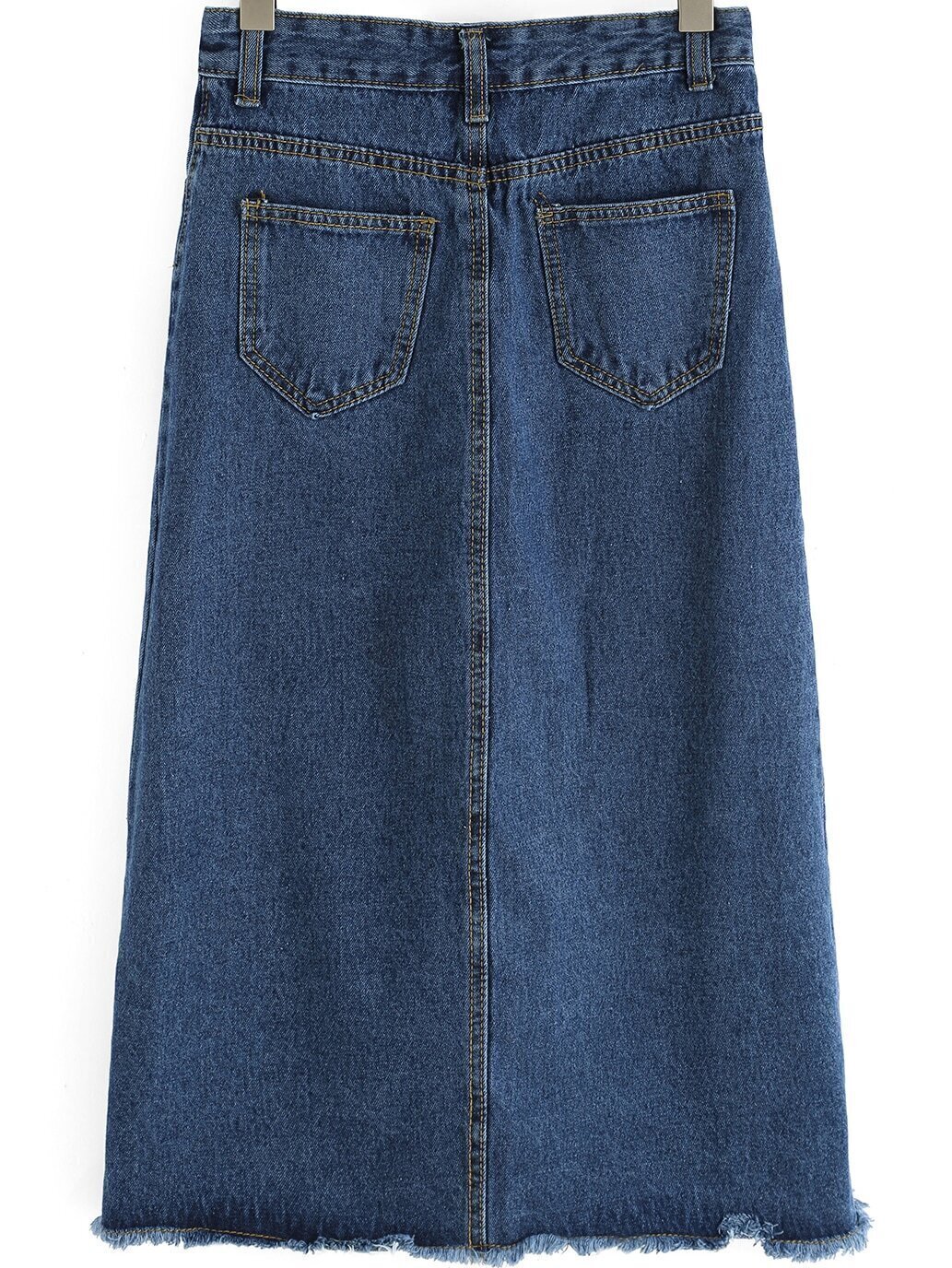 Buttons Pockets Denim SkirtFor Womenromwe