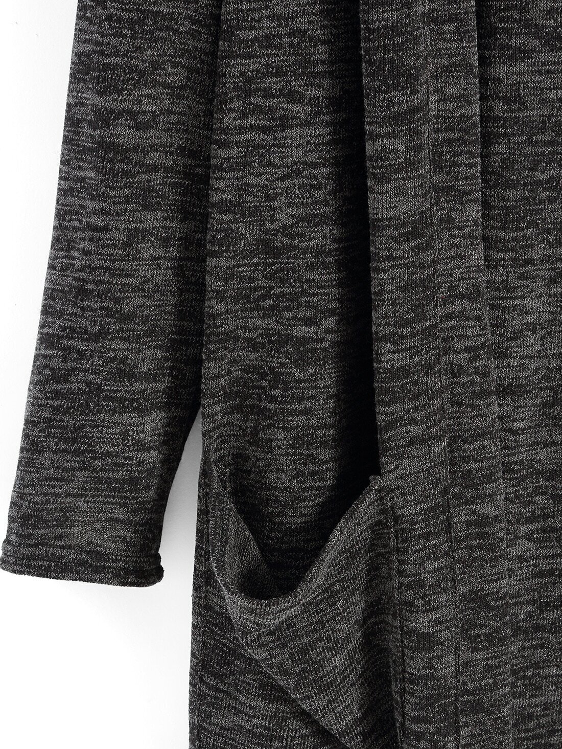 Pockets Long Grey SweaterFor Womenromwe