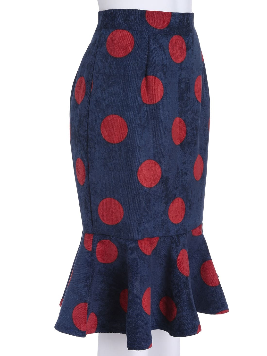 Polka Dot Peplum Hem SkirtFor Womenromwe