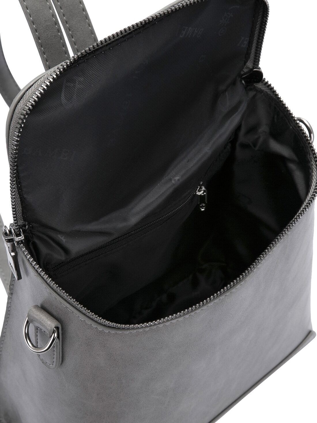 Grey Zippers PU BackpackFor Womenromwe