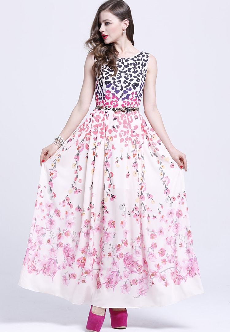 floral and leopard dress