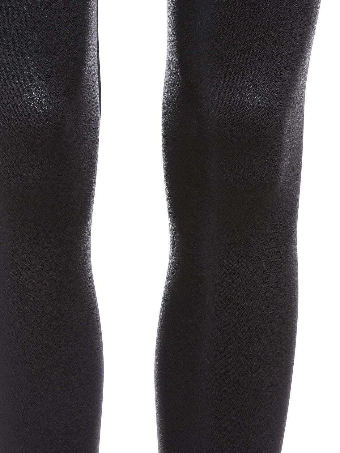 Elastic Waist Black LeggingsFor Womenromwe