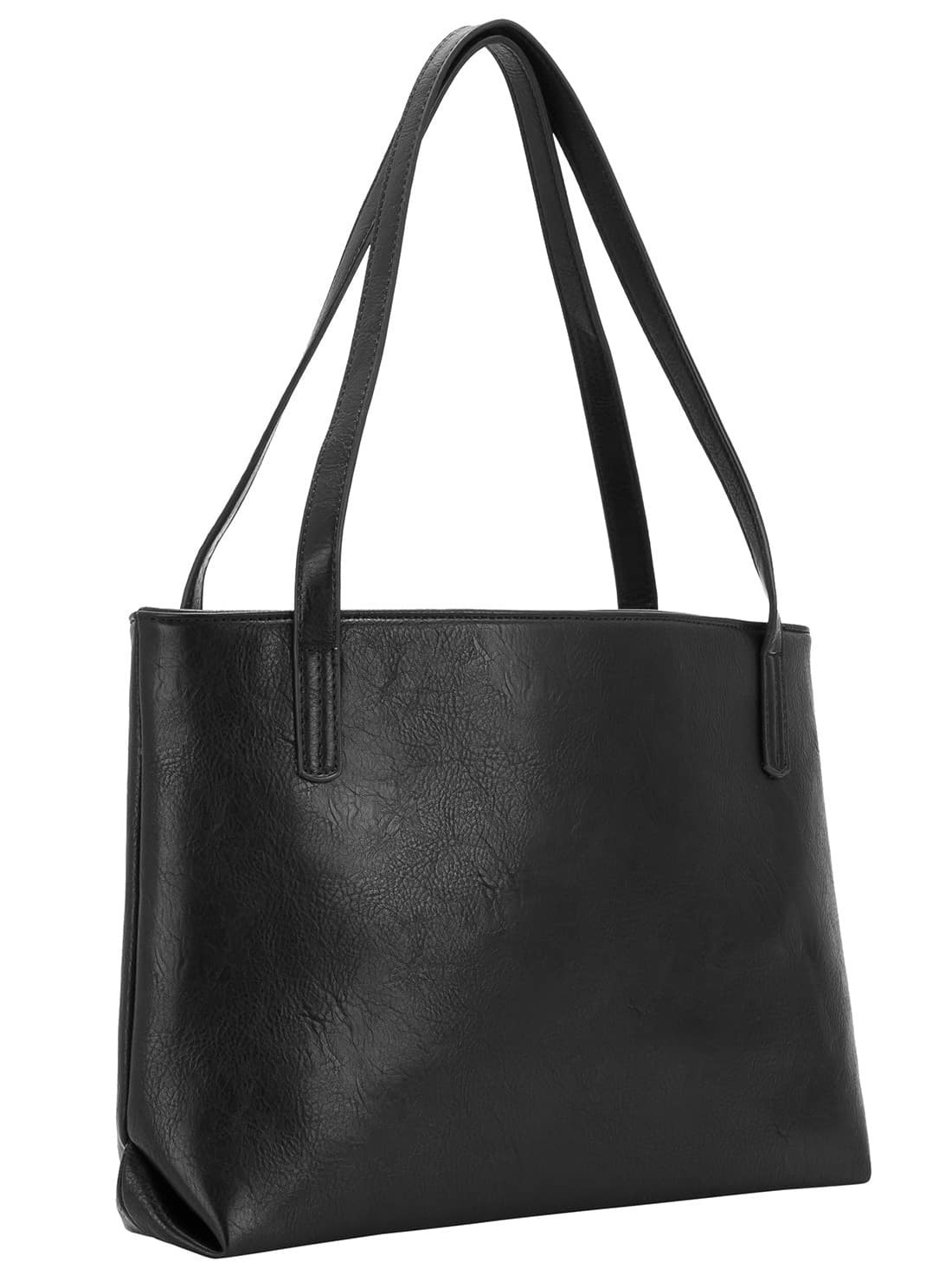 Black Classic PU Shoulder BagFor Womenromwe