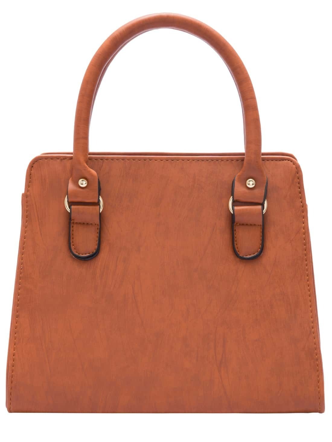 Khaki Classic Metal Embellished Tote BagFor Womenromwe