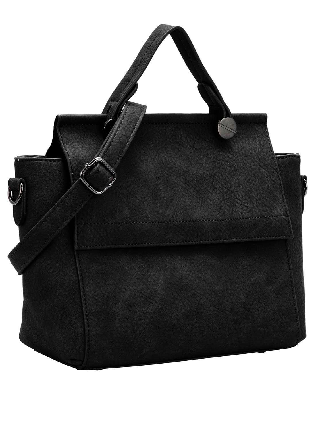 Black Zipper Classic PU Shoulder BagFor Womenromwe