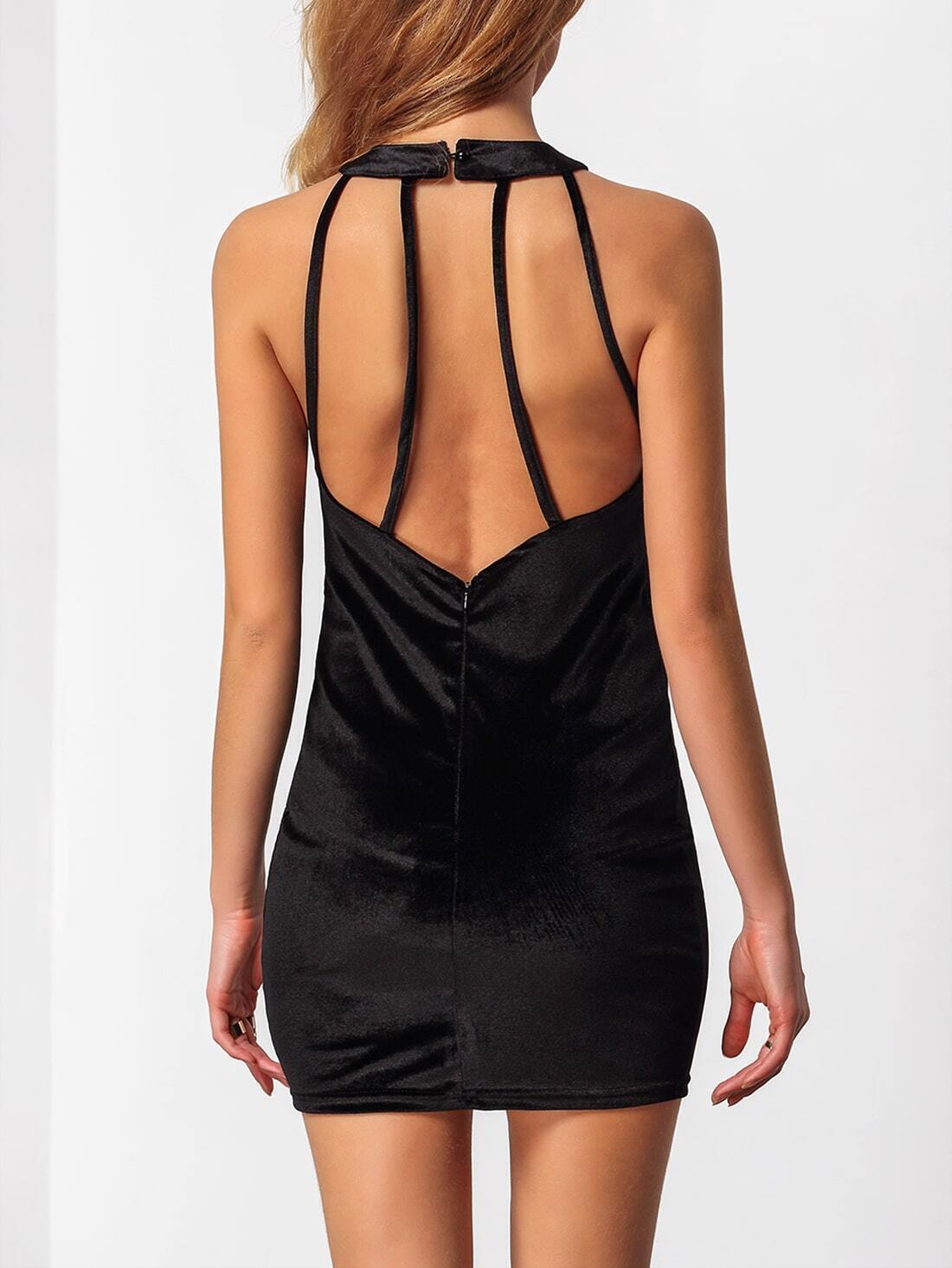 Halter Backless Keyhole Bodycon DressFor Womenromwe