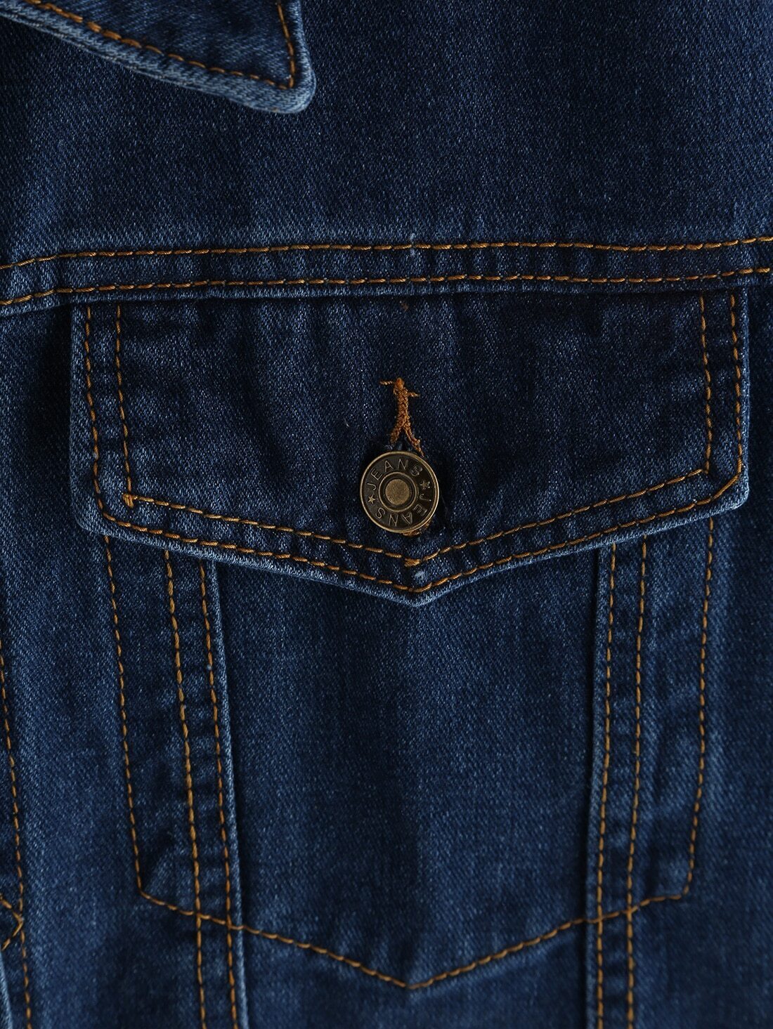 Eyes Print Pockets Denim JacketFor Womenromwe