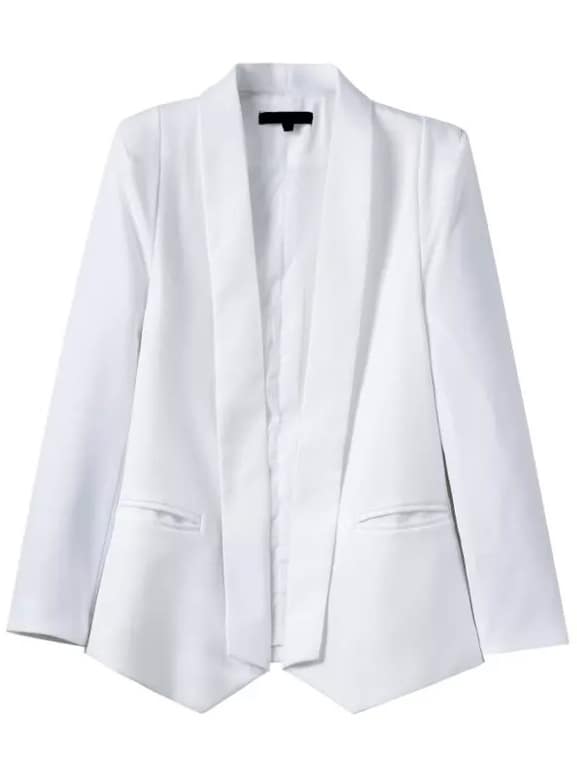 Shawl Collar White Cape CoatFor Womenromwe