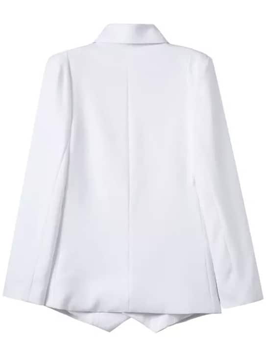 Shawl Collar White Cape CoatFor Womenromwe