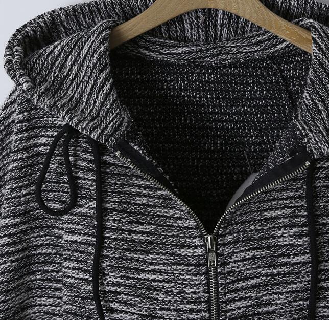 Black Hooded Batwing Sleeve Sweater CoatFor Womenromwe