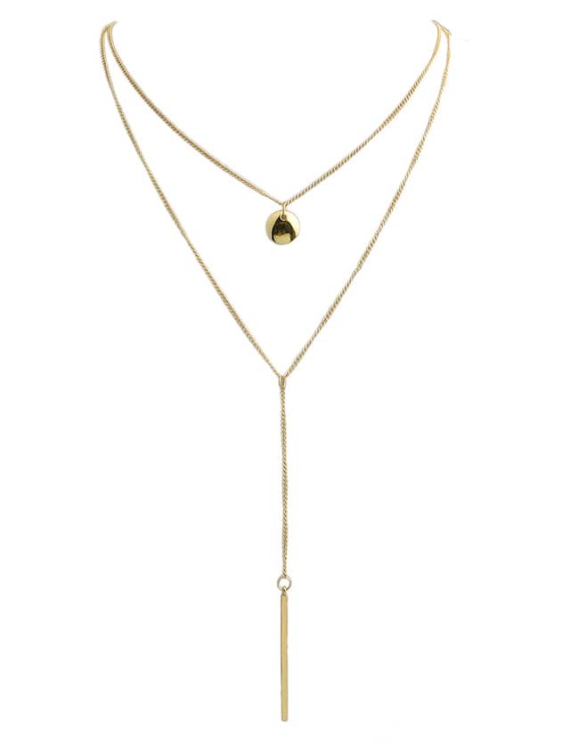 Punk Style Multilayers Long Chain Pendant Gold Plated Necklace Punk Style Multilayers Long Chain Pendant Gold Plated Necklace