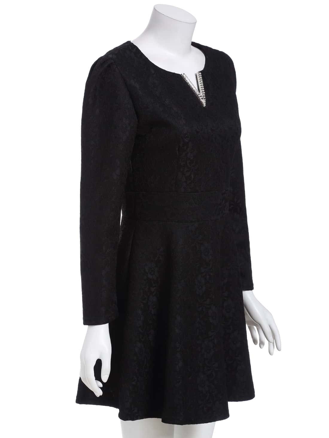 V Cut Lace ALine DressFor Womenromwe