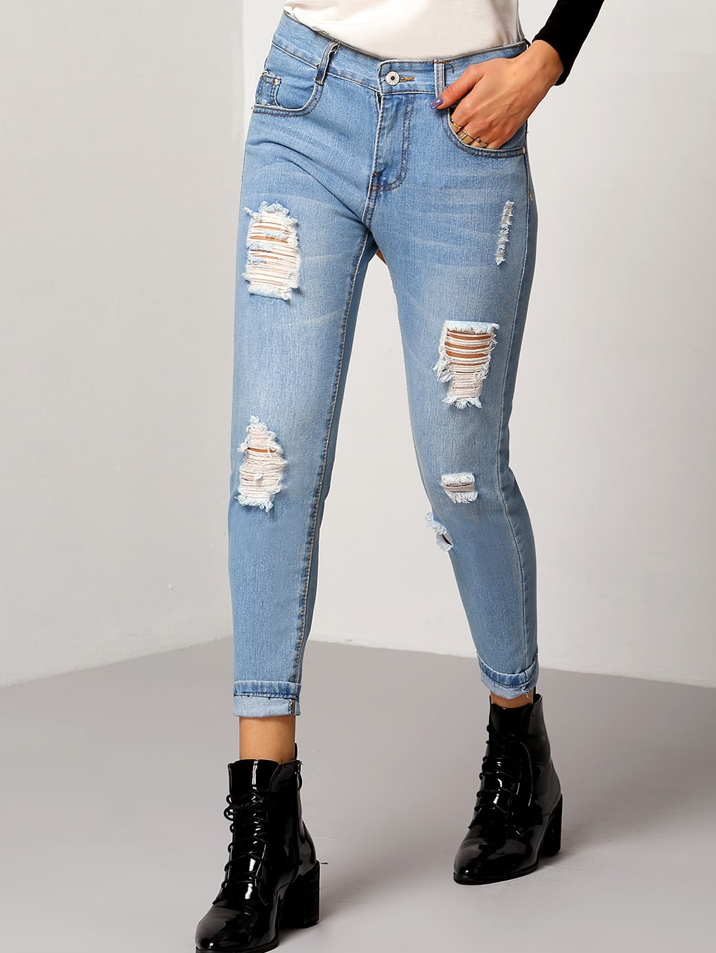 romwe ripped jeans