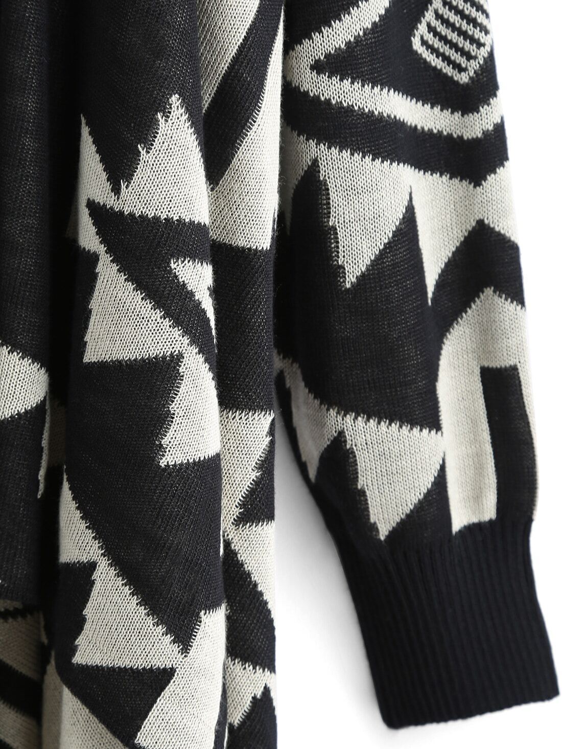 green stripe black and white diamond print sweater