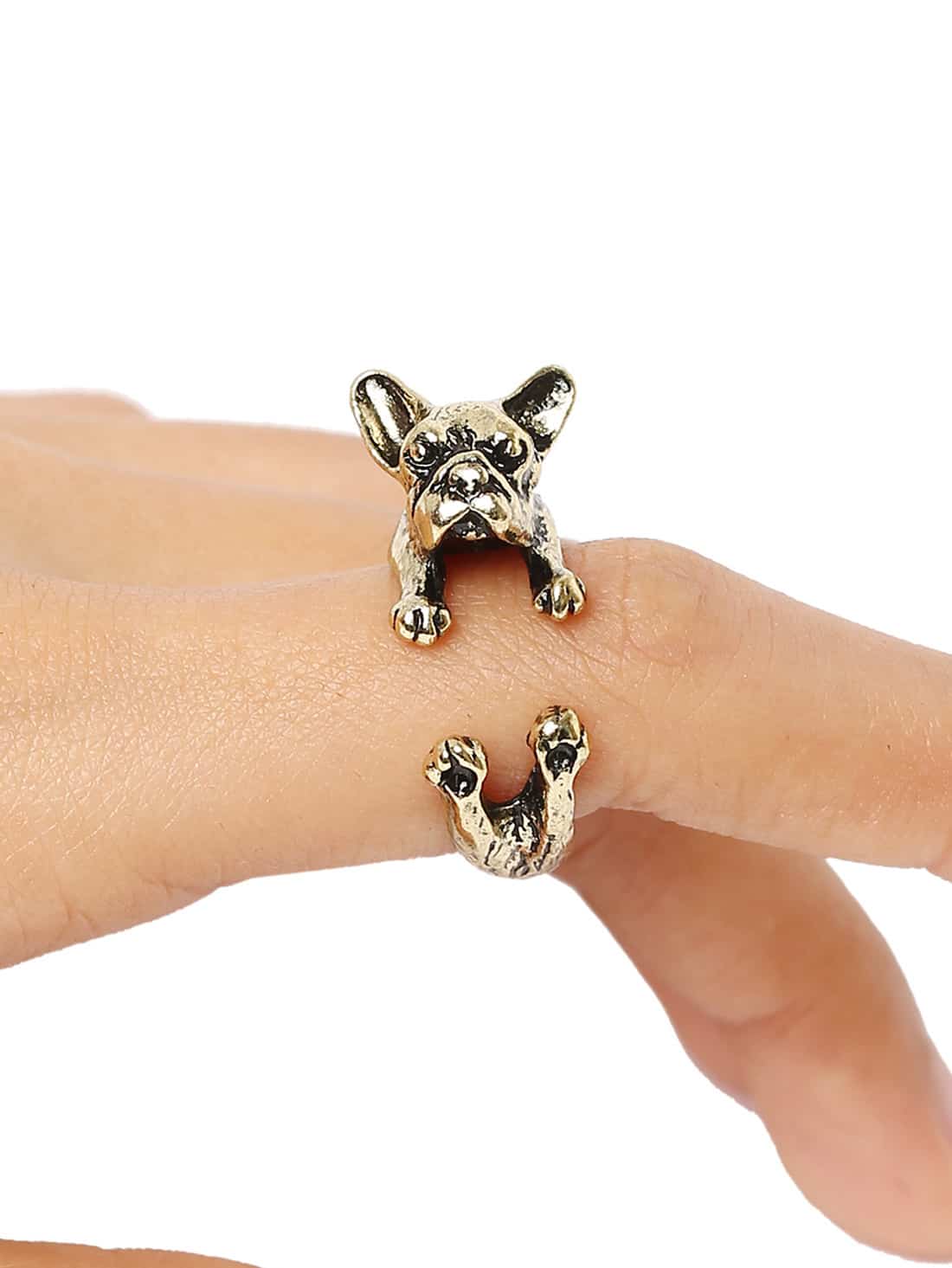 Gold Bulldog Ring