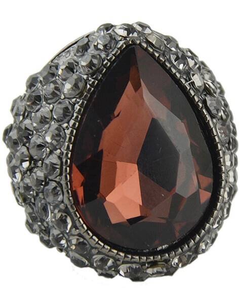 Purple Gemstone Retro Silver Diamond Ring