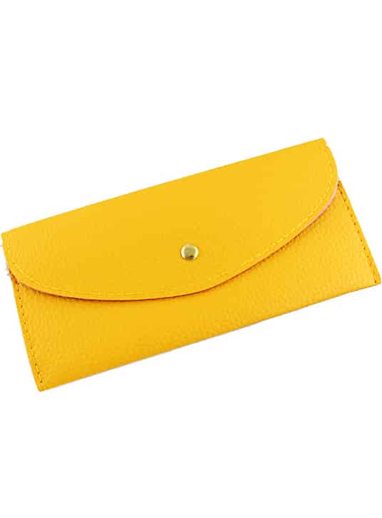 Yellow Fashion Envelope PU Clutch Bag