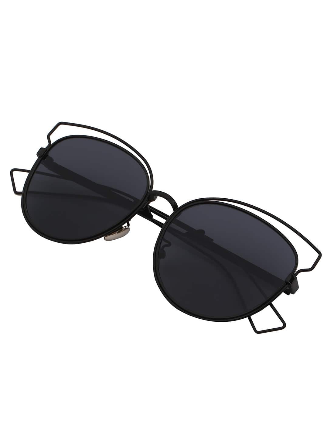 Black Cutout Frame Cat Eye Sunglasses