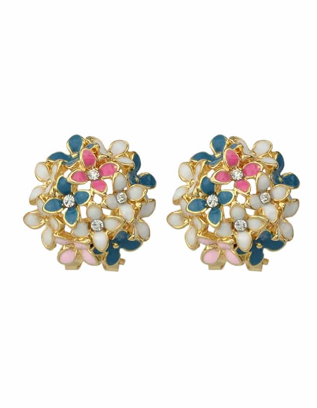 Colorful Flower Shape Stud Earrings