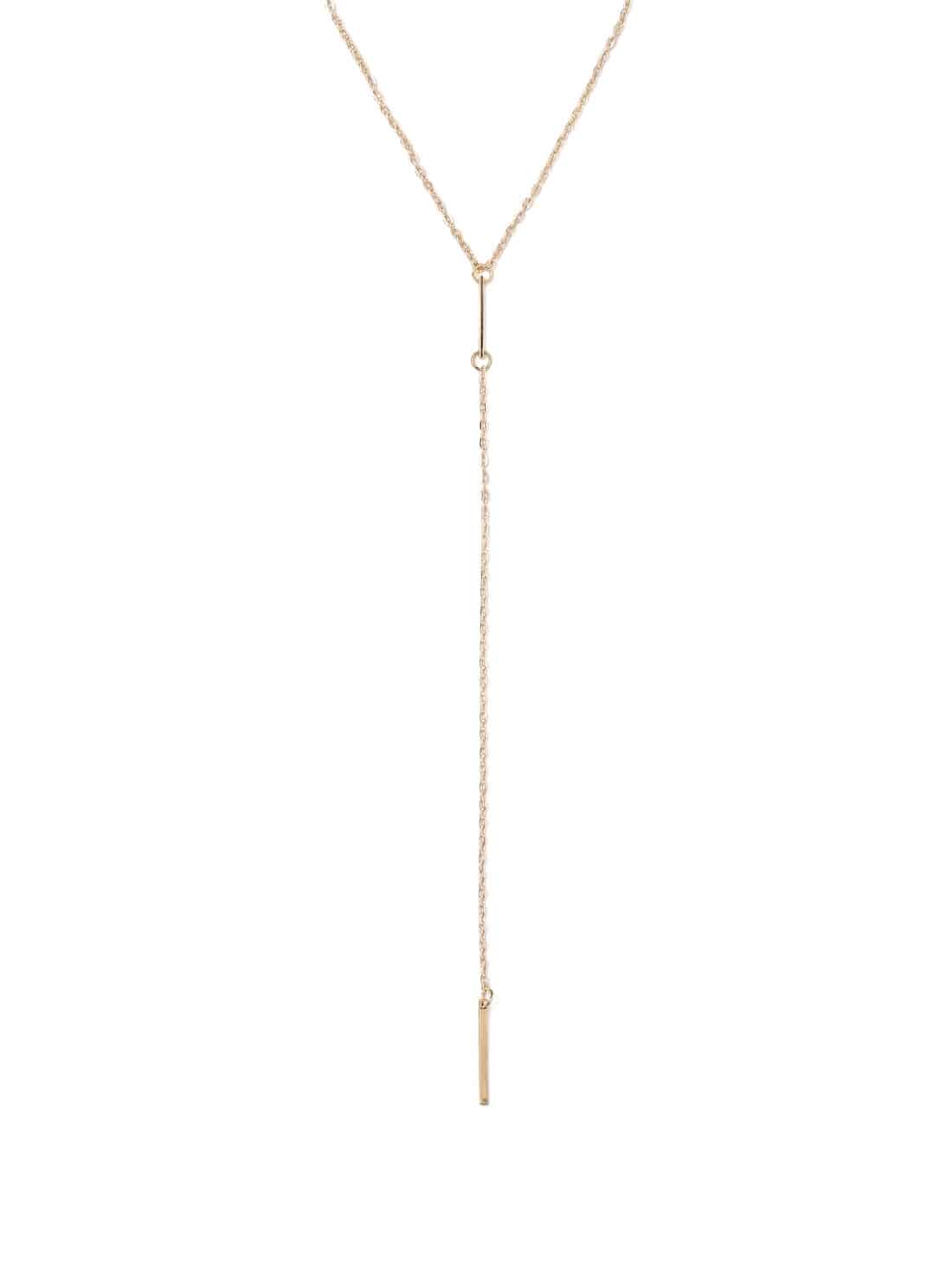 Gold Geomectric Linear Minimalist Necklace