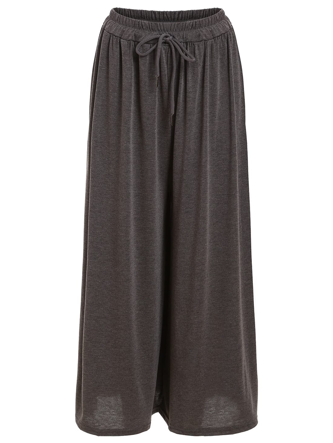 Drawstring Waist Wide Leg Jersey Pants
