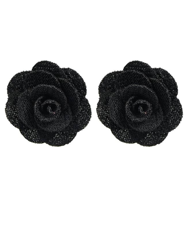 Black Flower Stud Earrings