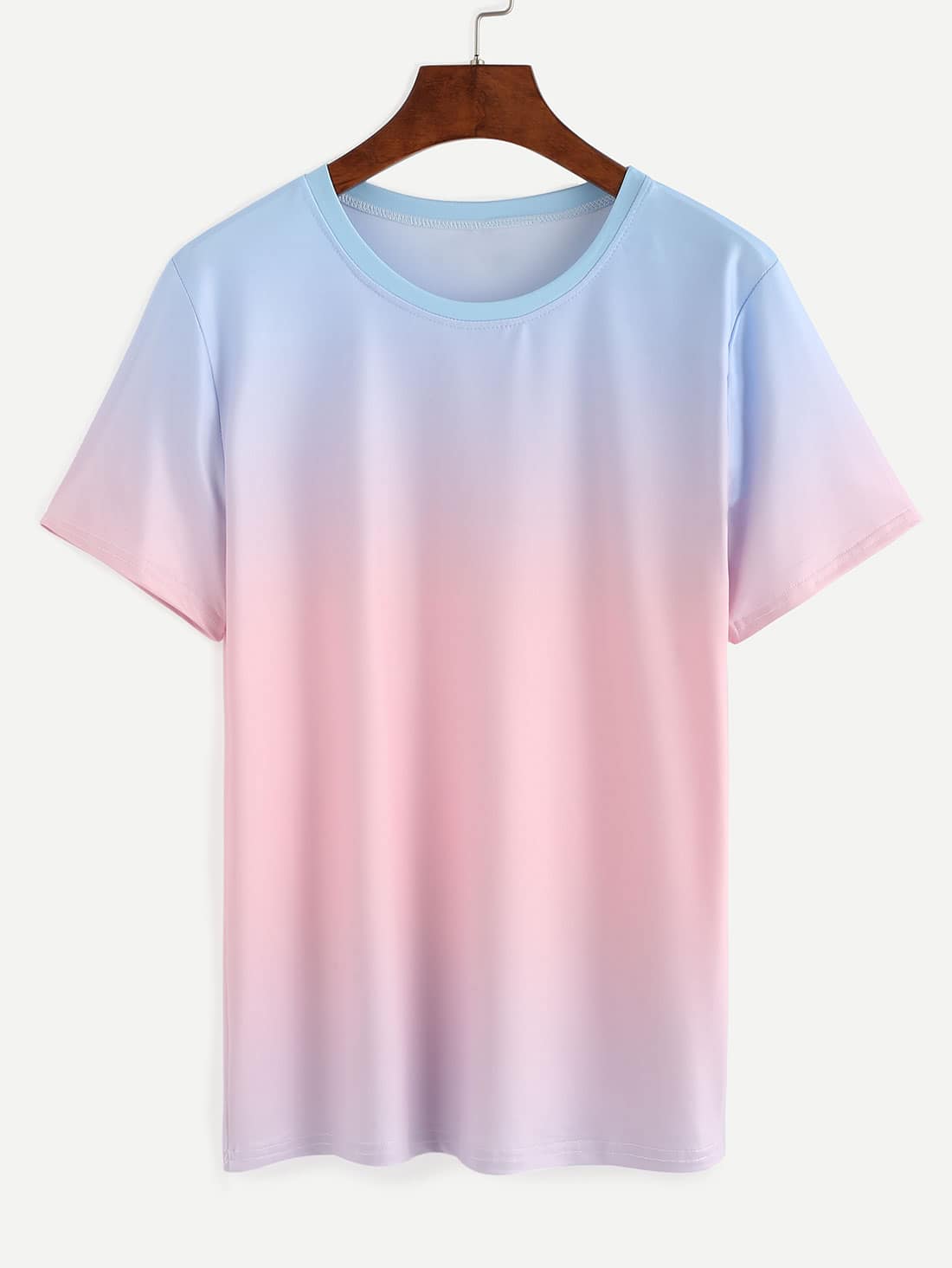 Blue Pink Ombre TshirtFor Womenromwe
