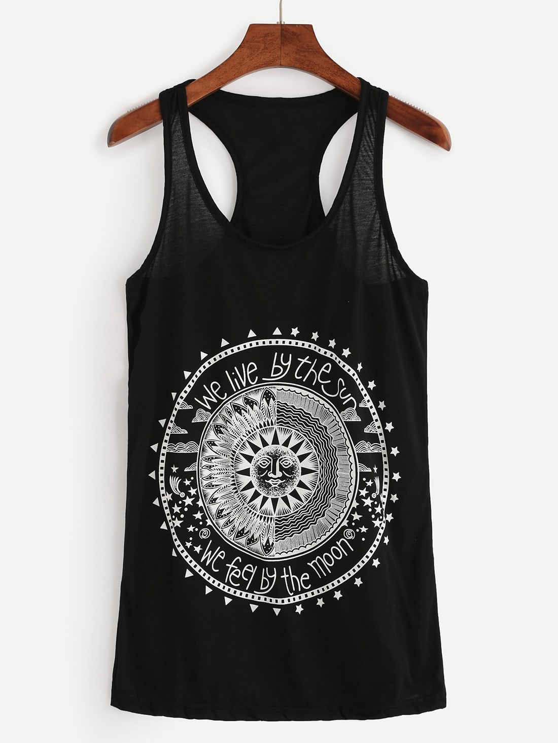Black Sun Print Tank Top