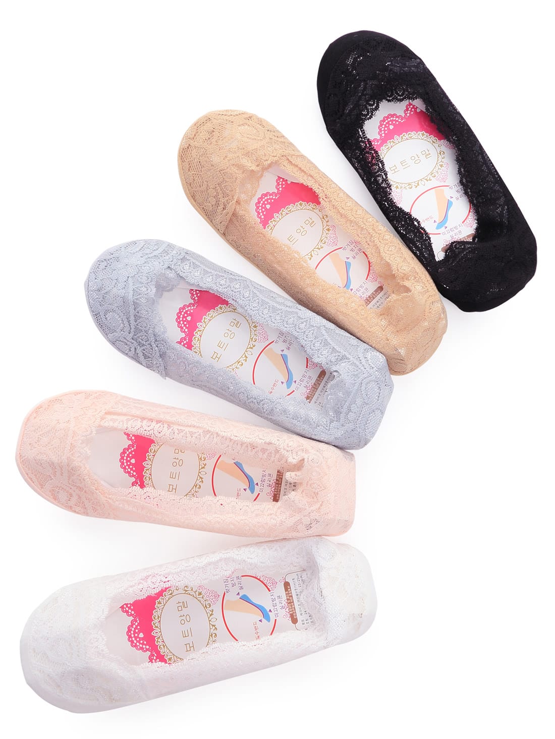1 Pair Non-slip Lace Boat Socks - Color At Random