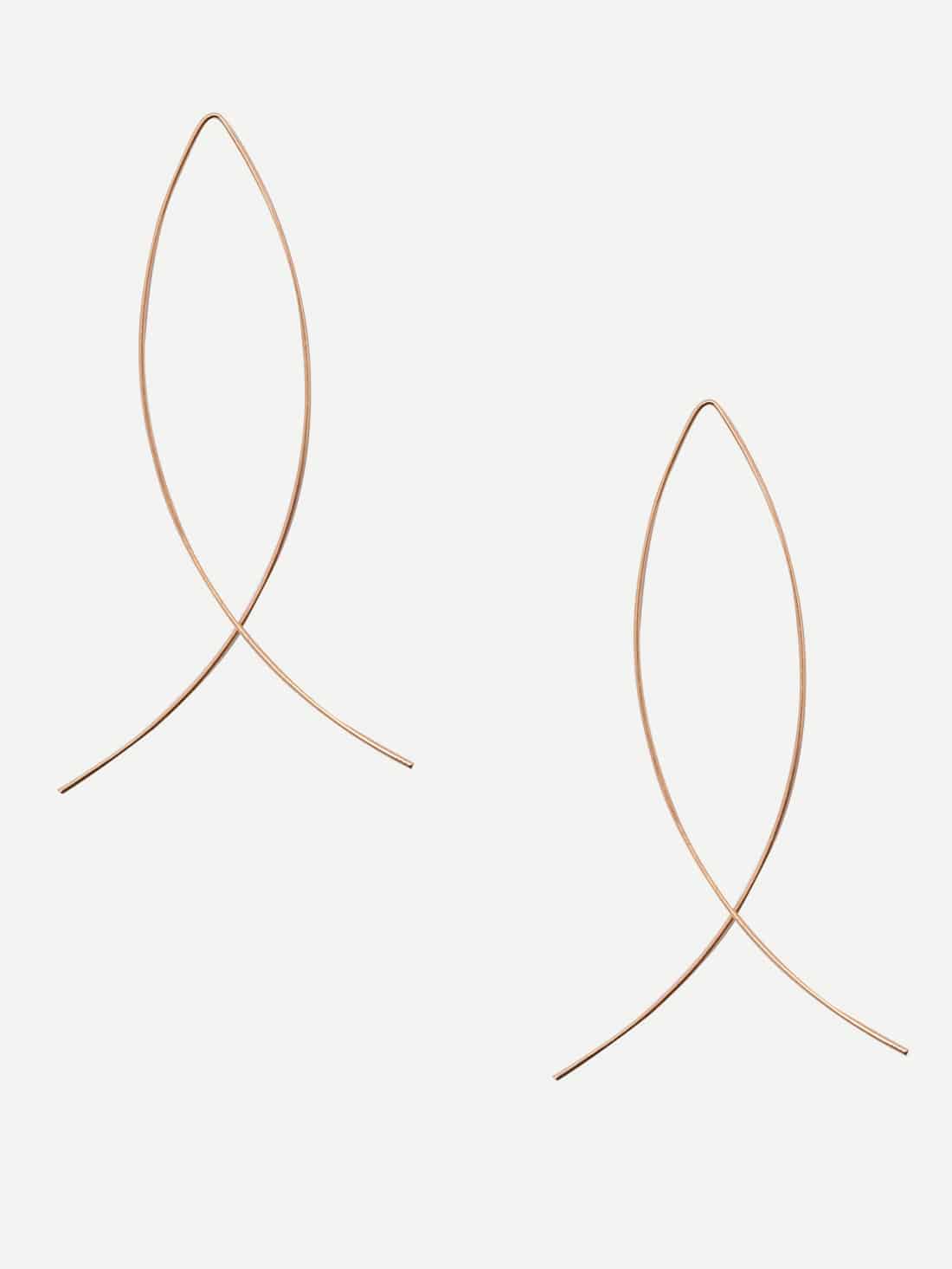 Golden Minimalist Fish-shaped Earrings