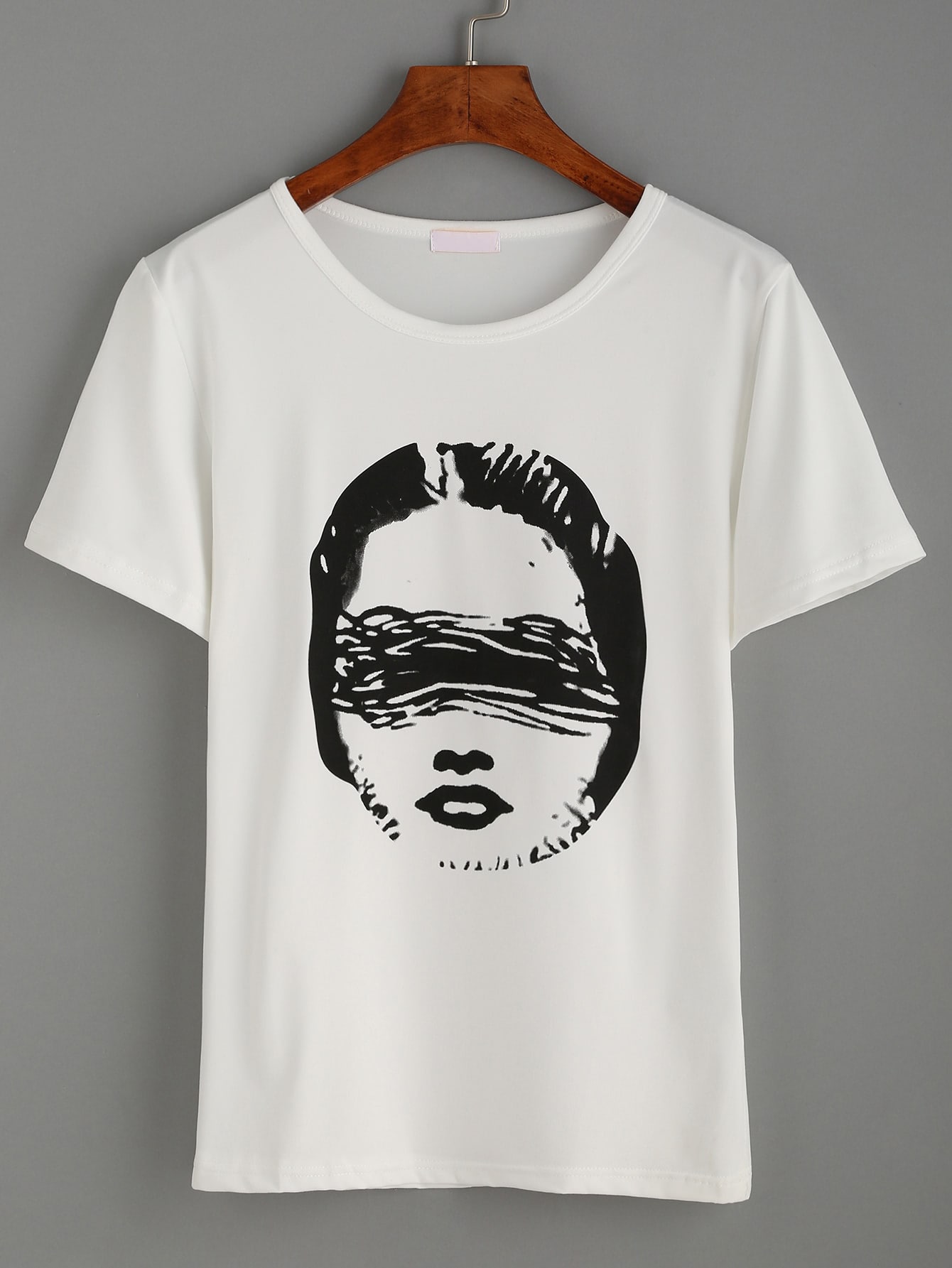 White Print Casual T-shirt