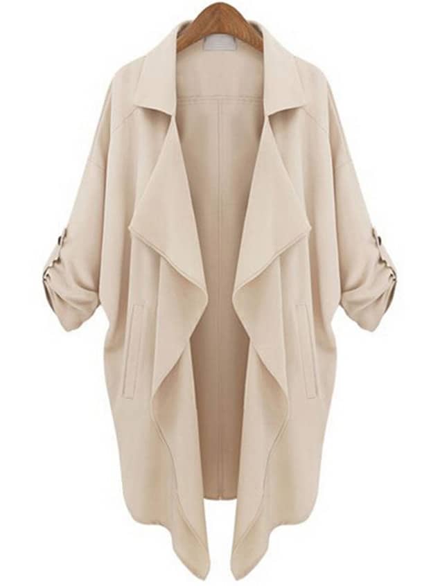 Women S Full Length Winter Coats Wool Tradingbasis Millie Wrap Magnolia Beige Navy Marl