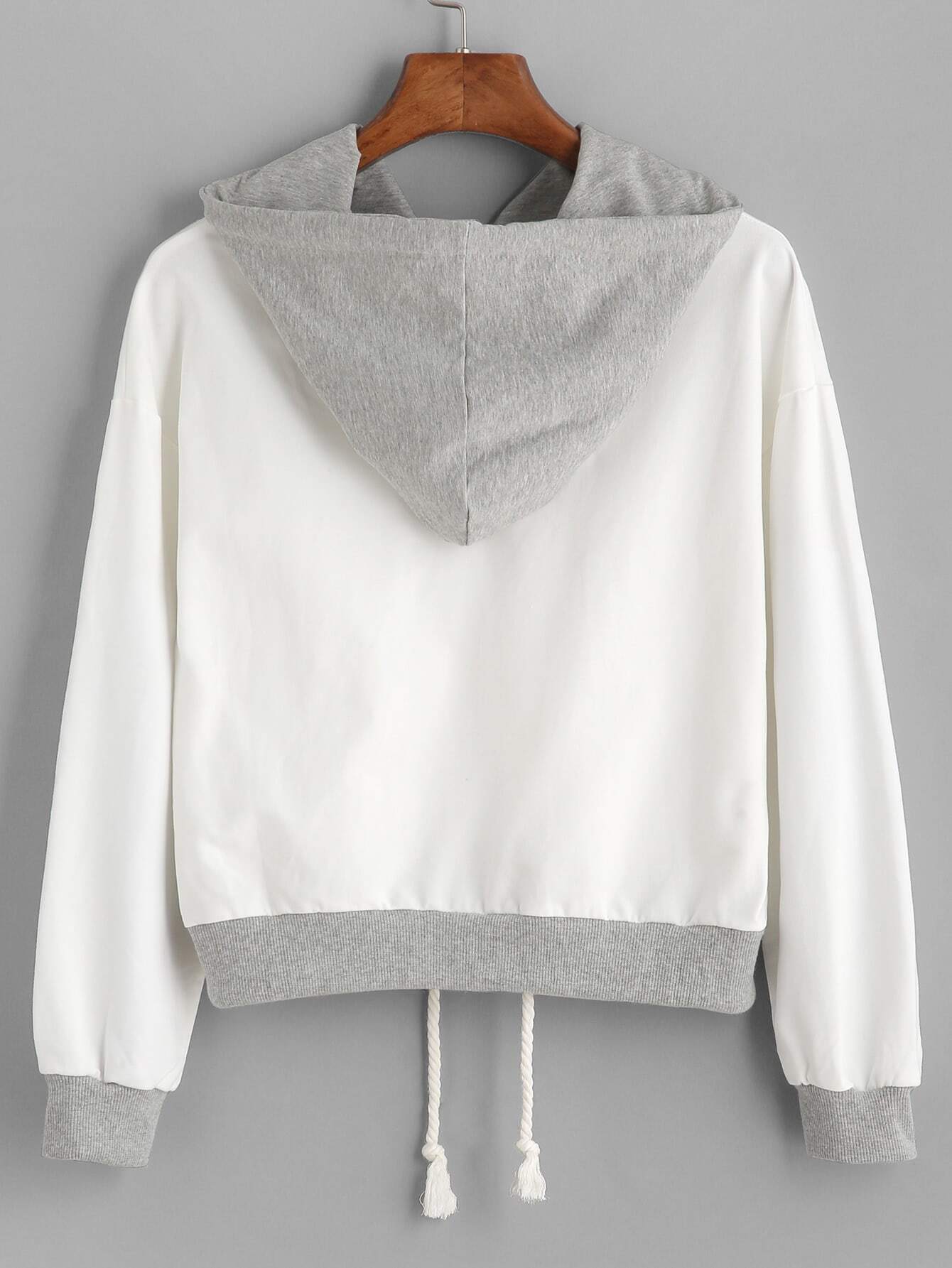 Sudadera con capucha cordón beisSpanish Romwe